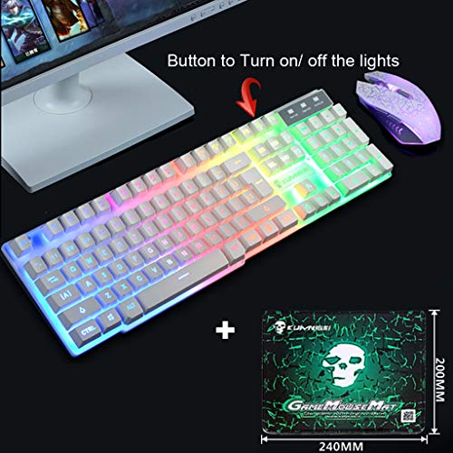 image for Dasuy Games Keyboard & Mouse Combos T6 Rainbow LED Backlight USB Ergon