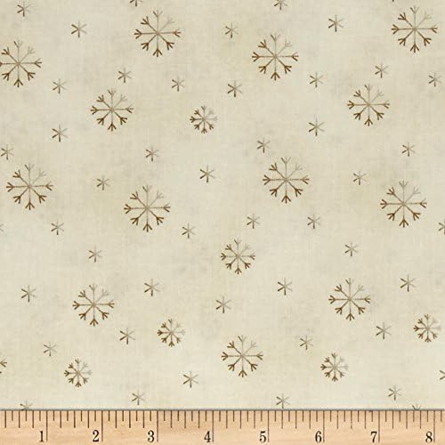All Things Christmas Snowflake Light Tan Fabric By The Yard