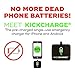 KICKCHARGE Compatible with iPhone - Pre-Charged, Emergency, Single-Use Mobile Phone Charger, External Battery Pack for Charging On The Go - Great for Everyday Use, Travel, Sporting Events & Camping