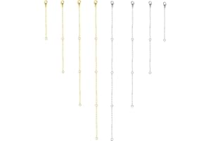 8pcs Stainless Steel Necklace Extension, Chain Extender for Necklace Stainless Steel Extension Chain for Jewelry Necklace Bra