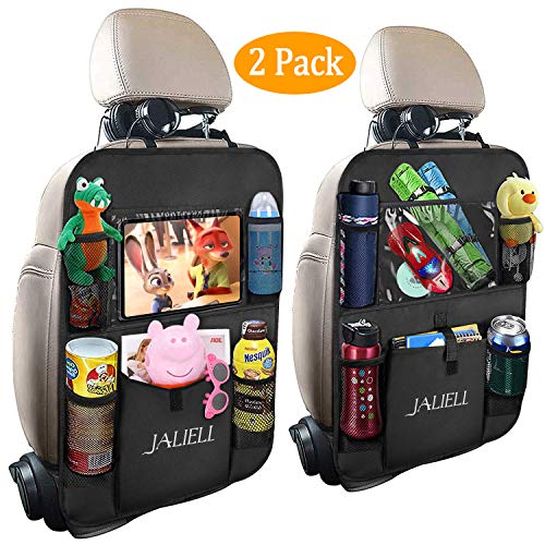 JALIELL Car Organizer Back Seat - 2019 Newest Car Seat Organizer with Clear 10" Tablet Holder + 5 Storage Pockets + USB/Headphone Slits for Kids And Travel (2 Pack) - Thumbnail 7