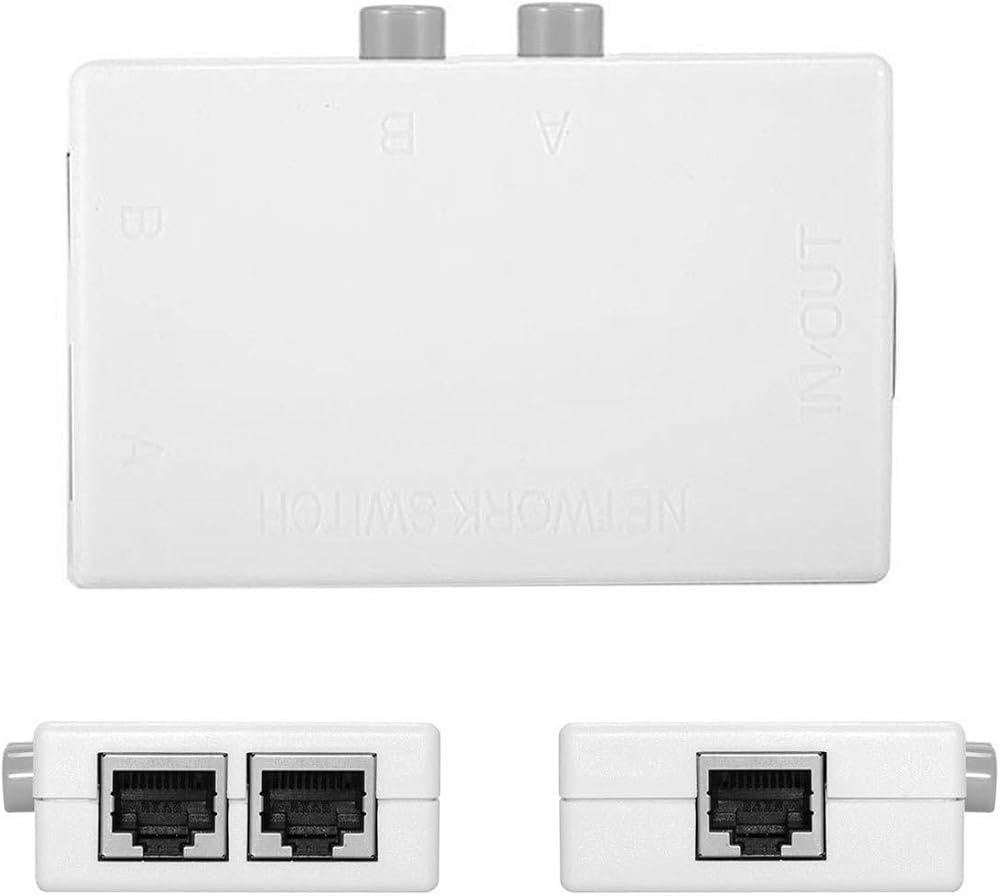 cablecc RJ45 LAN Network Switch Selector 2 Port UTP STP Splitter Box