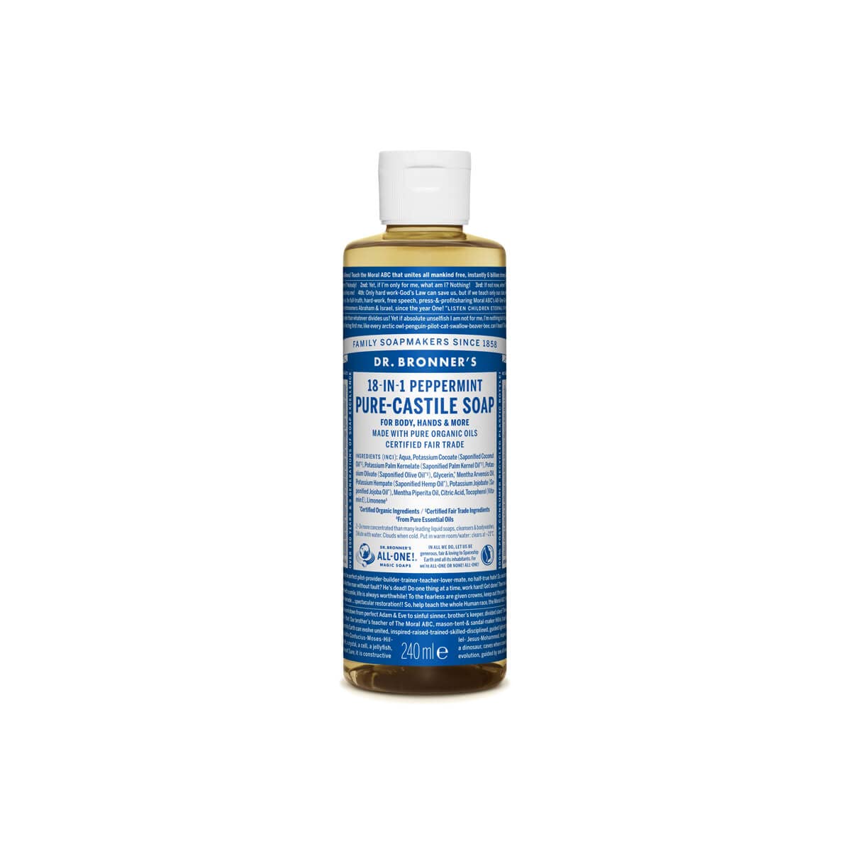 Dr. Bronner's Organic Peppermint Liquid Soap 240 ml — image 1
