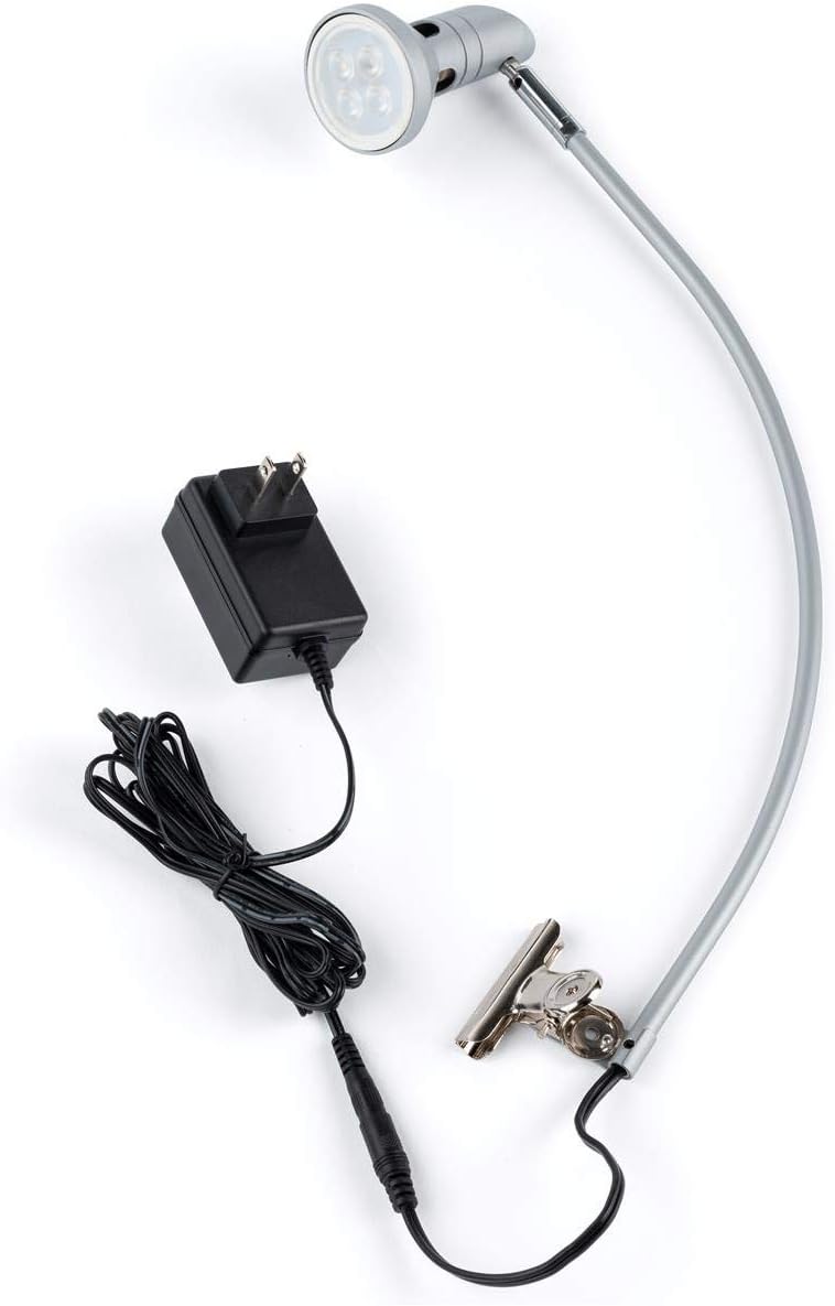 Displays2go Banner Stand Spotlight with 5 Watt LED Bulb â€“ Silver