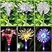 WOHOME Garden Solar Lights Outdoor,Solar Light LED Garden Decor Statues (Dandelion, Lily, Sunflower)-Multi-color Changing LED Solar Stake Lights for Garden,Patio,Backyard