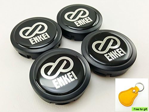 Center Wheel Hub Caps Cup Cover Logo Enkai Color Black Size 56mm. Set of 4pcs. + Free for gift