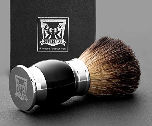 Professional Shaving Brush with Shaving Stand Made from 100% Pure Badger Bristles and Resin Handle