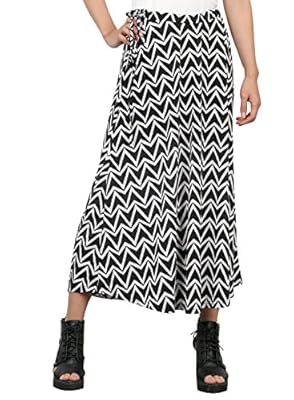 ililily Women Chevron-Stripe Palm Tree Floral Print Midi & Maxi Summer Skirt