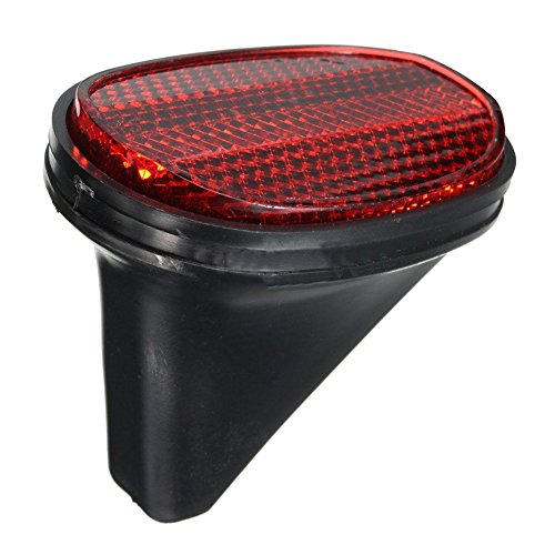 SODIAL(R) 1 pcs Bicycle Rear Tail Fender Reflector Mudguard Oval Warnning Red black - Thumbnail 2