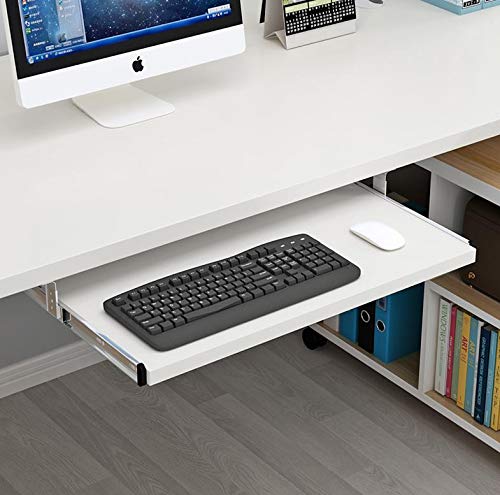 FRMSAET Furniture Accessories Office Product Suits Hardware 20/24/30 inches Keyboard Drawer Tray Wood Holder Under Desk Adjustable Height Platform. (30 inches, White)