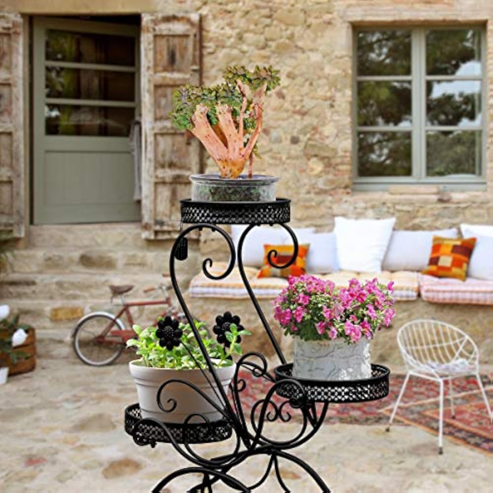 3Tiered Scroll Classic Plant Stand Decorative Metal