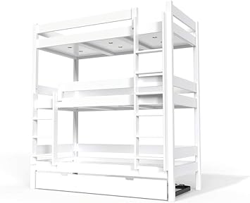 Abc Meubles Lit Superpose Abc 4 Places En Bois Massif 90x190 Tri4 Blanc 90x190 Amazon Fr Cuisine Maison