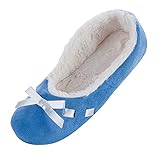 LA PLAGE Women's Cozy Soft Satin Classic Ballerina Slippers