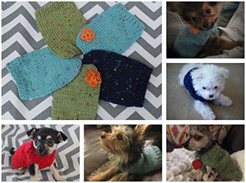 Hand Knit Teeny Tiny Dog/Puppy/Kitten Sweater Rustic Tweed with Crochet Flower Option XXXS/XXS 1 to 2 lbs for Teacup/Toy Breed Puppy Newborn to 2 Pounds
