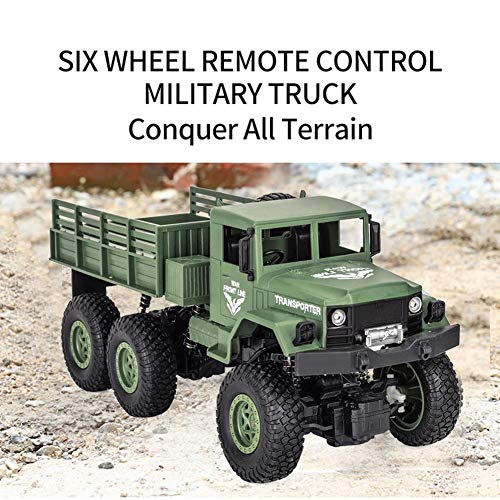 fllyingu Ferngesteuerter LKW, 2,4 Ghz 4WD Off Road RC Militär LKW Transporter mit Licht, wiederaufladbare 1:18… – Bild 3