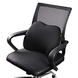 Dreamer Car Mini Supportive Chair Cushion Lumbar Pillow Design for Lower Back Pain Relief, Memory Foam Back Support for Office Chair/Computer Chair/Home/etc, Black