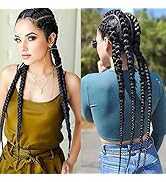 Four Black Symmetry French Braided Wigs for Black Women 100% Hand Braided 360 Swiss Lace Front,CI...