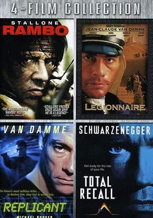 amazon com four film collection rambo legionnaire replicant total recall by lions gate movies tv amazon com
