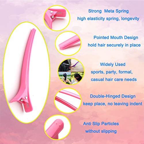 Heat Resistant Silicone Mat Pouch and Hair Clips, Lessmon Hair Styling Tools for Curling Irons, Hair Straightener, Flat Irons, Height 11.5 & Width 6 Inches, Food Grade Silicone, Gray+Pink - Thumbnail 4