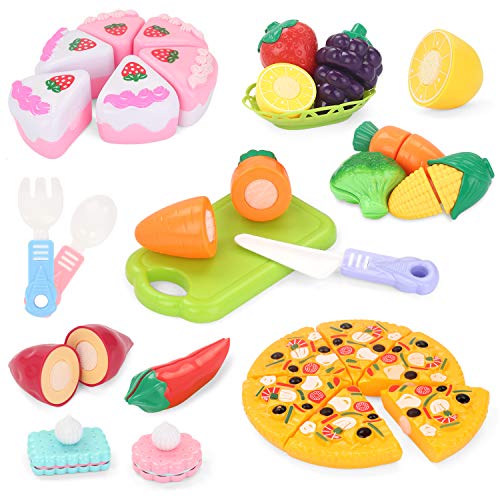 image for Fun-Here Play Kitchen Food Toy Set Kids Cutting Market Cooking Educati