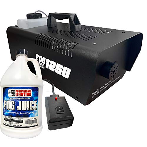 1250 Watt Fog Machine - W/Remote and One Gallon Fog Juice - Impressive 8,000 Cubic ft. per minute - Adkins Professional Lighting FOG1250