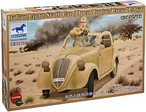 Bronco Models BOM-35164 Italian Light Staff Car (Open Top) w / Crew 'Libya' (1/35 Scale) [parallel import goods]