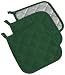 DII 100% Cotton, Quilted Terry Oven Set Machine Washable, Heat Resistant with Hanging Loop, Potholder, 7 x 7, Dark Green, 3 Piece primary