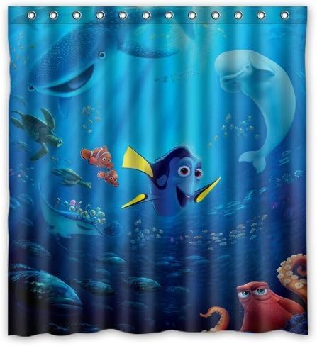 Finding Nemo Dory Shark Custom Unique Waterproof Shower Curtain Bathroom Curtains 66x72 inches