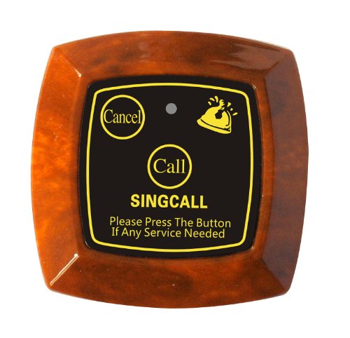 SINGCALL Wireless Calling System, Double-Button Pager,5 Pagers and 1 Pc Watch Receiver