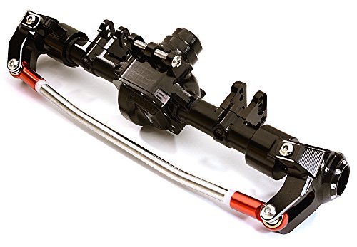 Integy RC Model Hop-ups C27151BLACK Billet Machined Complete Front Axle Housing Assembly for Axial 1/10 SCX10 II