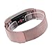 For Fitbit Charge 2 Bands, Wearlizer Milanese Loop Replacement Strap Stainless Steel Bracelet for Fitbit Charge 2 Heart Rate Fitness Wristband Black Large/ Small/Silver/Gold/RoseGold/Pink