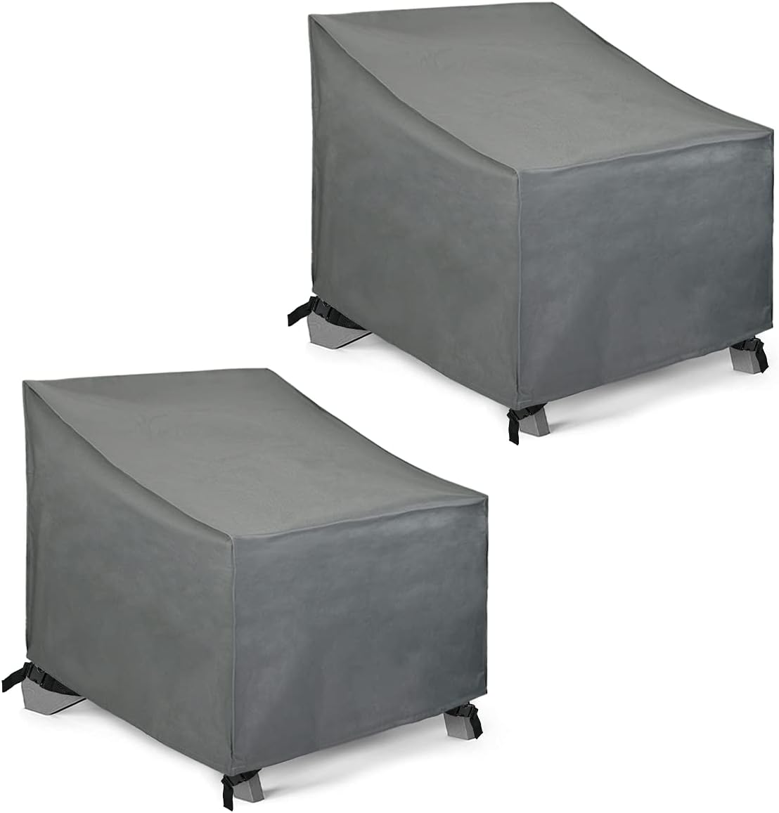 Patio Watcher Adirondack Chair Cover, Patio Waterproof Grey Durable Outdoor Lawn Patio Furniture Covers, Set of 2