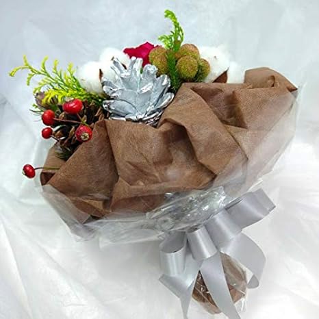 Amazon クリスマスブーケ 誕生日 プレゼント 女性 誕生日プレゼント 花 花束 生花 ブーケ 指定日配達 クリスマス 結婚記念日 送別 お供え 季節の花束 ギフト おまかせ花束 ブラウン ブラウン 花束 オンライン通販