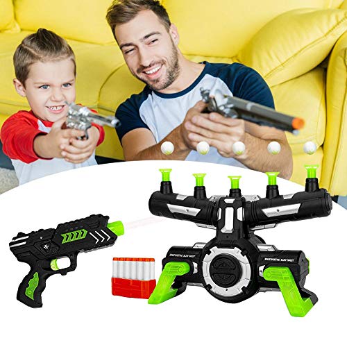 Glow in The Dark Shooting Games,Foam Dart Blasters & Floating Target Set,Flying Ball Shooting Game Toy,Target Practice Toys with Music as Birthday Gift(Black and Green)