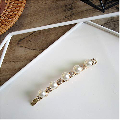9PCS Glitter Sparkly Rhinestone Hair Clips Pearls Hairpins Barrettes Handmade Crystal Alligator Clips Hair Accessories for Girls Women Bridesmaid Wedding Bridal