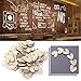 50pcs Heart Wooden Slices with 50 Iron Set for Birthday Reminder Hanging Wooden Plaque Board DIY Calendar Accessories Home Decoration (Burlywood)