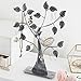 MyGift Silver Metal Jewelry Tree with Bird Nest - Holds up to 48 pair Earrings