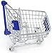 Mini Novelty Blue Shopping Cart Carriage Pen Pencil Supplies Holder With Wheels, Desk Accesory