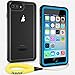 Temdan iPhone 8 Plus / 7 Plus Waterproof Case with Floating Strap Built in Screen Protector Underwater Waterproof Case for iPhone 7 Plus and iPhone 8 Plus(5.5inch)-Blue/Clear