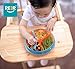 ReeR Section Divided Plate Dish Stay Put Bowl with Twisty Suction Base for Infant Toddler and 6 Months Solid Feeding- Spill Proof-Inside Scoop Stackable To Go Snacks & Storage-With Bonus Spoon