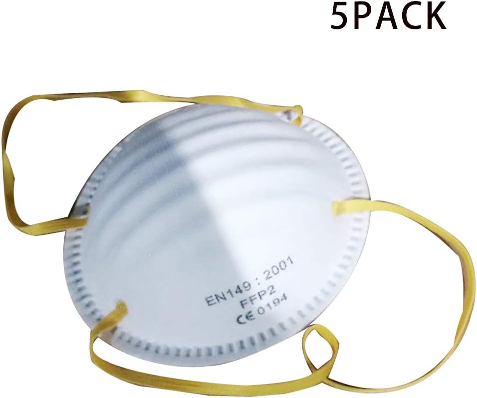 KEEOU Anti Pollution Mask, [FFP2 Filter N95 High Filtration] Anti PM2.5 Respirator Protection Dust Pollution Masks for Allergens, Pollution, Particle, fog, Smog, Smells (5)