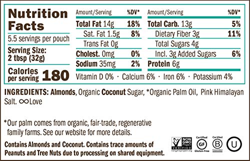 Creamy Almond Butter by Yumbutter, Gluten Free, Vegan, Non GMO, 6.2oz Pouch