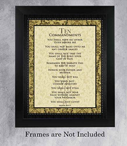 Amazon The Ten Commandments Exodus 20 3 17 Bible Verse Wall Art 