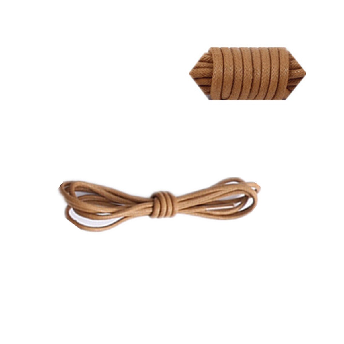 Round Waxed Cotton Shoelaces Business Shoe Laces Thin 2.5mm Wide 60cm