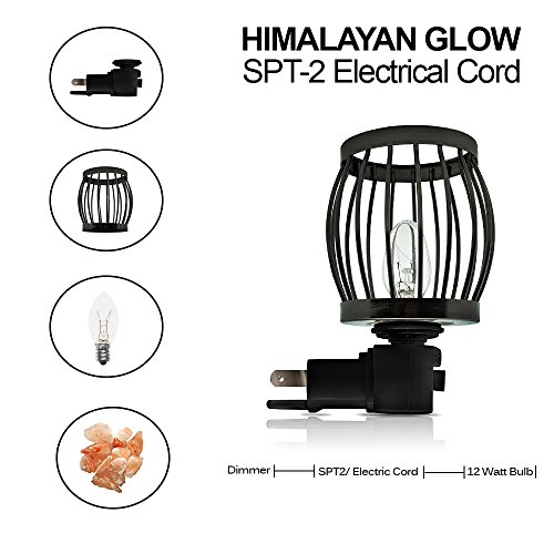Himalayan Glow Natural Salt lamp, Framed Night Light Rotateable Base, Wall Plug In - Thumbnail 7