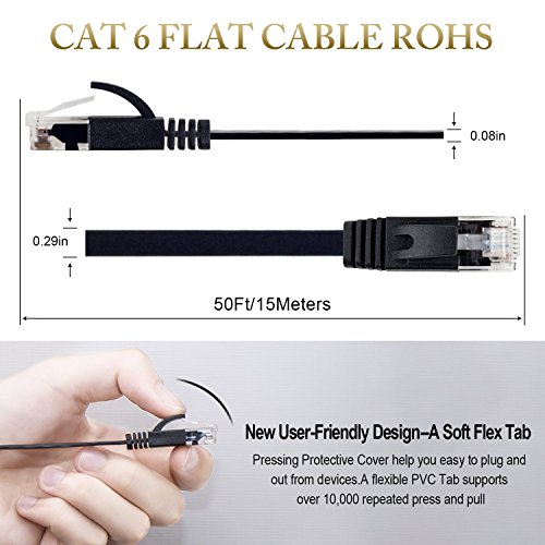 image for Deegotech Cat6 Ethernet Cable 50 ft for PS4/Xbox one, High Speed Compu