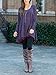 Floral Find Women Long Sleeve Blouse Layered Scoop Neck Tunic Loose Fit Top,Purple,X-Large