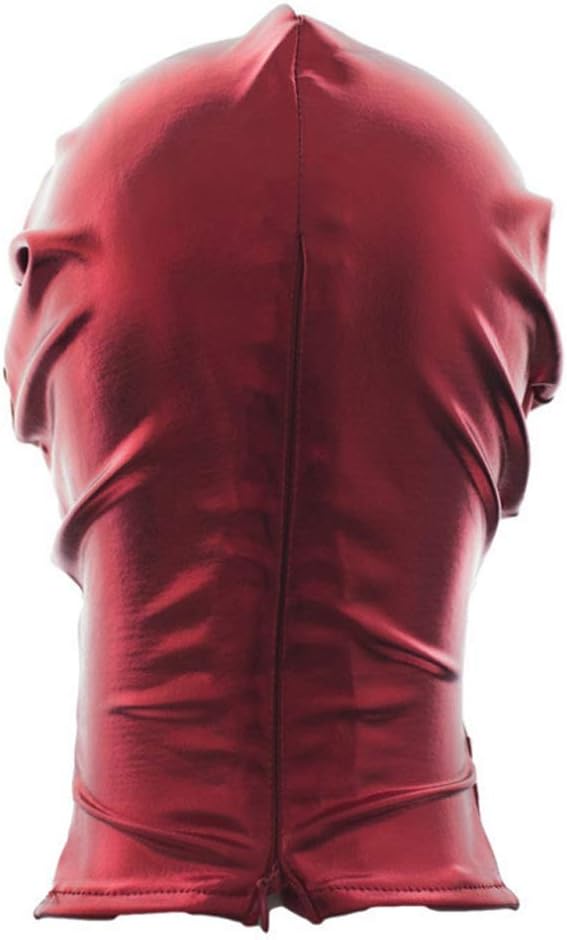 CZQ All-Inclusive Rubberized Restraint Mask with Leather Upper Mask Hood, one Size Fits All, Black and red T-Shirt, Sunglasses (Color : Red)