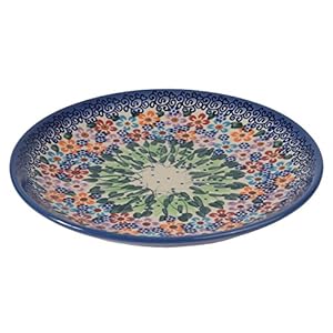 Traditional Polish Pottery, Handcrafted Ceramic Dessert Plate 19cm, Boleslawiec Style Pattern, T.102.Daisy