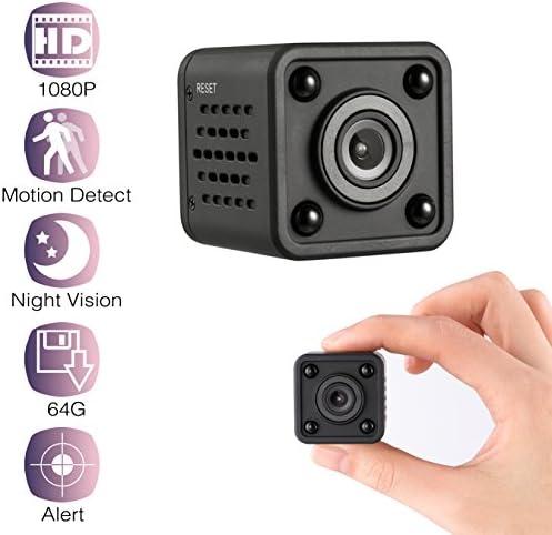 Mini DV Camera Small Camera 1080P Full HD Portable Mini Video Camera with IR Night Vision &amp; Motion Detection, Security Surveillance Camera for Home Office (Black)